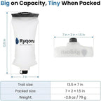 2L Collapsible Water Bag, 28mm Thread TPU Hydration Canteen Compatible with Sawyer Squeeze, BPA Free Leak‑Resistant Water Bladder for Camping and Hiking