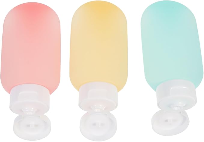 STOBAZA Leak-proof Lotion Sub Bottles and Shampoo Containers 3pcs 60ml Abs Flip-top Travel Refillable Toiletries Bottles for Travel and Personal Care
