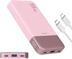 JUOVI Power Bank 10000mAh, 35W Portable Charger,Fast Charging Portable Battery Pack with PD 3.0 & QC 4.0, USB C Portable Power Bank for iPhone 15 14 13 Series, Galaxy, Tablet, Switch, and More