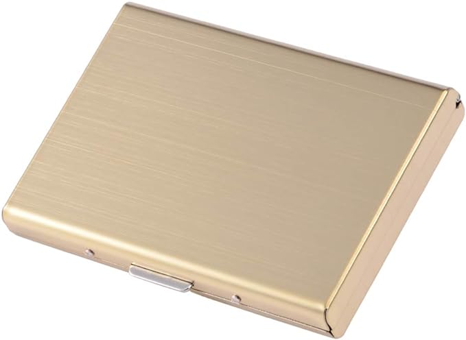 EASTNIGHTS RFID Credit Card Holder for Women and Men, Stainless Steel Credit Card Wallet for Holding Debit Card and ID Card (Gold)
