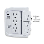OSKOS 6 Outlets Wall Outlet with 2.4A USB Charger (1A1C), 500J Surge Protector, Wall Tap, 15A/120V/1800W Rotatable Outlets, UL Listed