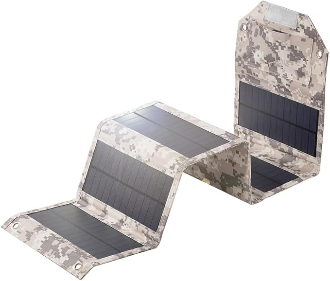 12W Foldable Solar Charger Portable Solar Panel Mobile Phone Charger for Camping Hiking Climbing Camouflage Color