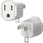 2 Prong to 3 Prong Outlet Adapter, SUPERDANNY ETL Listed 3-2 Prong Adapter, Fire-Retardant (392℉) PBT Material, Heavy Duty Wall Plug Adapter for Old Homes, Travel to Japan (Ivory White (2-Pack))