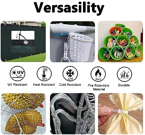 White Zip Ties Heavy Duty 20 Inch Outdoor, 250lb Extra Large Cable Tie Wraps Long Plastic Wire Ties Wide Clear Big Strong Thick Zipties 40 Pack
