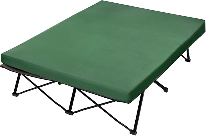 CYMULA Camping Cot Mattress 2in Memory Foam Sleeping Pad,Soft Warm Non-Slip Camping Mattress Topper with Retaining for Adults,Portable Roll up Pad for Travel（only Mattress）