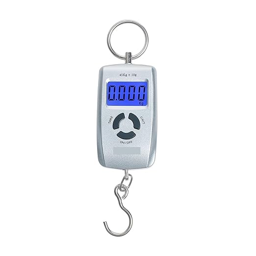 Luggage Weight Scale, 4pcs 45kg/10g Portable Hanging Scale LCD Digital Luggage Suitcase Scale Handled Travel Baggage Bag Weighting Hook Scales,for Travel(Silver)