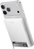 iWALK Magnetic Wireless Power Bank 10000mAh, Slim Portable Charger with 20W PD Cable Fast Charging, Metal Kickstand, LED Display, MagSafe Compatible Battery Pack for iPhone 17/16/15/14/13/12 Series