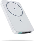 Magnetic Portable Charger Power Bank 5500mAh,Slim Wireless Portable Charger with LCD Display,PD Fast Charging USB-C Battery Pack Compatible with iPhone 17/17 Pro/17 Pro Max /16/15/14/13/12 -White