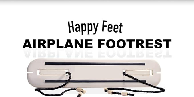 Airplane Travel Footrest, Portable, carryon Foot Rest Offers Economy Class Comfort for Legs and feet. Height Adjustable. Helps Prevent Leg Cramps, Swelling and Back Problems on Long Flights.