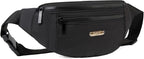 Fanny Packs for Men Women, Fashion Waterproof Waist Packs for Travel Walking Running Cycling Black