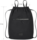 Lee Drawstring Backpack Bag Lightweight Small Gym Swim Beach Bag Water Resistant Sports Sackpack for Men Women, LEE48-002BK
