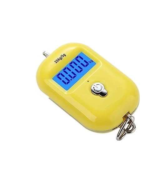 Luggage Weight Scale, 5pcs 25kg Digital Hanging Scale Portable Hook Scale Electronic LCD Travel Suitcase Luggage Bag Weight mini Scales,for Travel(Yellow)