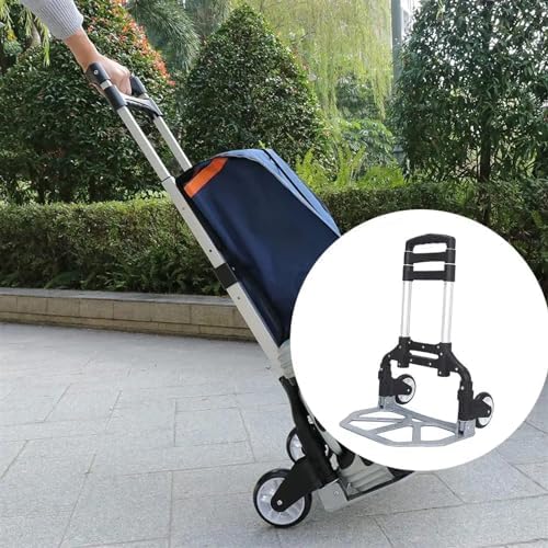 Foldable Portable Hand Truck Lightweight Collapsible Trolley Cart for Luggage Shopping & Travel Ideal for Home Use & Easy Transport
