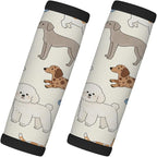 2 Pack Luggage Handle Wrap with Travel Tags - Non-Slip Protective Cover Soft Handle Grips Covers for Suitcase(Dogs Happy Life)