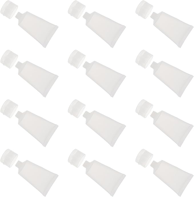 12pcs 30ml Refillable Cosmetic Squeeze Tubes Matte Flip Cap Bottles for Travel Lotion Sample Containers Portable Makeup Dispensers