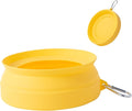 SLSON Spill Proof Dog Water Bowl for Cars,Collapsible No Splash Dog Travel Bowls Integrated Molding Portable Pet Bowl for Road Trip Truck,RV,SUV,Boat Accessories (Yellow)