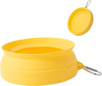 SLSON Spill Proof Dog Water Bowl for Cars,Collapsible No Splash Dog Travel Bowls Integrated Molding Portable Pet Bowl for Road Trip Truck,RV,SUV,Boat Accessories (Yellow)