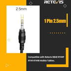 Retevis RB48 Walkie Talkies with Earpiece, Mil-Standards 810H, Waterproof Heavy Duty Two Way Radios, Vibration Call, 2000mAh, NOAA, 2 Way Radio Long Range(2 Pack)