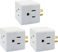 Uninex PS36 3-Outlet Grounded Plug Cube Taps, Extra-Wide Adapter Spaced, Easy Access, Compact, ETL Listed, 3-Pack