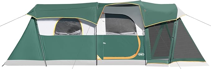 UNP Camping Tent 8 Person Waterproof Big Tunnel Tent with Screen Porch,Family Outdoor Large Tents for Camping 20' x 9' x 80in(H)