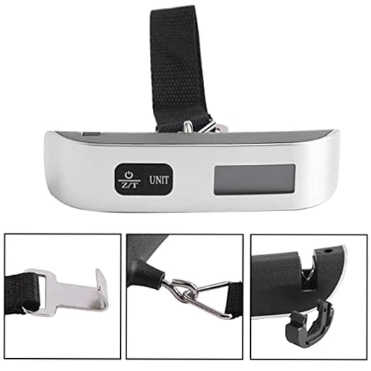 Travel with Confidence: Compact Handheld Luggage Scale with LCD Backlight T-Shaped Design & High Precision Weighing up to 110lbs - Ideal for Frequent Travelers & Backpackers Weighing
