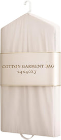 Luxury Cotton Garment Storage Bag, 24x40 Inch, Breathable Washable Reusable, for Hanging Clothes Short Dresses Jackets Suits, Fits 3 Hangers, Zipper Window (1, 24x40x3)