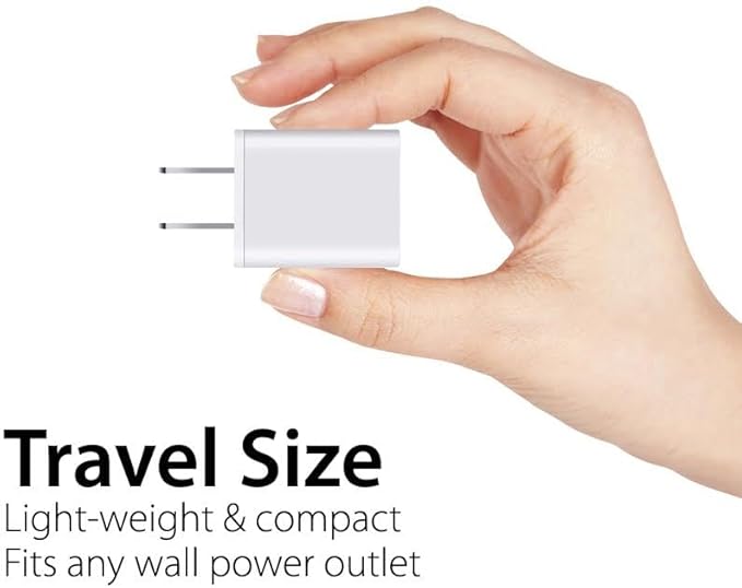 iPhone Charger [MFi Certified] - Travel & Home Wall Charger with 5ft Cable, Compatible with iPhone 14, 13, 12, 11, SE, X, 8, 7, 6, 5, iPad Mini, iPod Touch & iPods