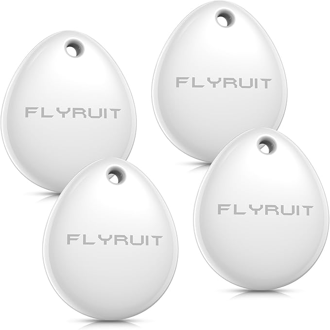 Air Tracker Tags-4 Pack for Apple Find My (iOS Only), Official MFi Certified, Mini Bluetooth Key Finder Locator with Sound, Smart Luggage Tracker for iPhone, Suitcases, Backpack, Wallet, Bike