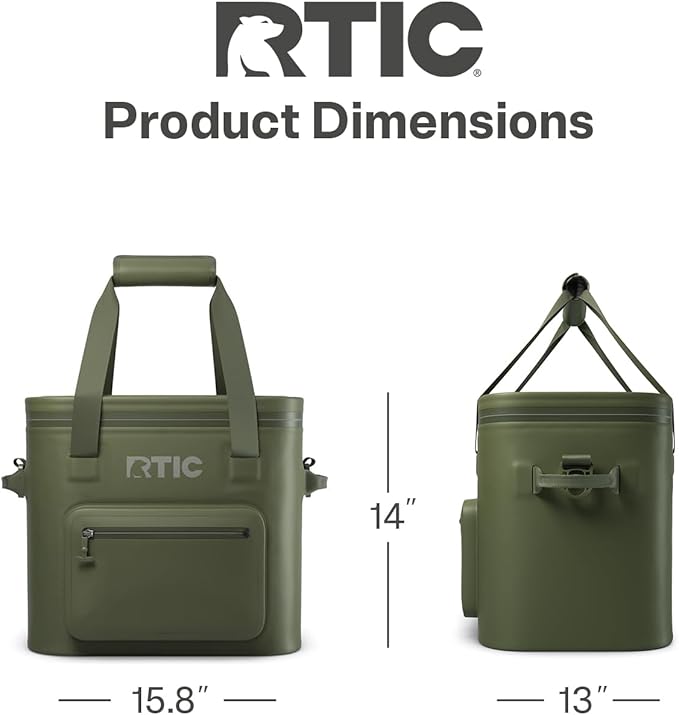 RTIC Ultra-Tough Soft Cooler Pro, Insulated, Waterproof, Leak Proof, Portable Floating Bag for Beverage, Drink, Lunch, Outdoor, Beach, Car, Camping, Picnic, Fishing, Boat
