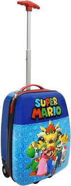 Bioworld Super Mario 16.5-Inch ABS Youth Carry-on Luggage with Trolley Handle for Toddler