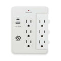 OSKOS 6 Outlets Wall Outlet with 2.4A USB Charger (1A1C), 500J Surge Protector, Wall Tap, 15A/120V/1800W Rotatable Outlets, UL Listed