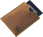 WANDERINGS Leather Passport Holder – Travel - Handmade Genuine Leather Wallet with Passport Pocket and Card Slots - RFID Blocking for Security Against Data Theft