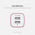 USB Wall Charger, Charger Block, AILKIN 2.1A Multiport Fast Charge Power Brick Cube for iPad, iPhone, iPod, Samsung Galaxy, Motorola, Moto, PS5, Huawei, HTC, LG, Nokia, USB A Charging Box, AC Adapter