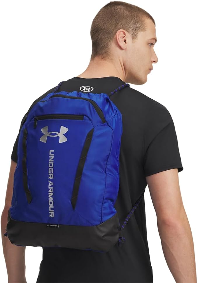 Under Armour Unisex Hustle Sackpack, (400) Royal/Black/Metallic Silver, One Size Fits Most