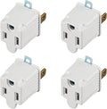 3 Prong to 2 Prong Outlet Plug Adapter Grounding Converter Socket 4 Pack, Wall Outlet Plug for Travel and Business, 15A/125V, White