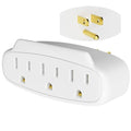 3 Prong Power Strip 3-Outlet Extender Wall Charger, Space Saving 3 in 1 Multi Plug Outlet Adapter Splitter,Travel Essentials,ETL Listed 125V 15A 1875W for Home,Office-Firm Mini Light Wall Tap with Lip