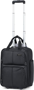Hanke 16 Inch Underseat Carry On Luggage With Wheels, Small Rolling Suitcase Lightweight Under Seat Carry On Bag, Airline Approved Personal Item Overnight Softside Travel Luggage Bag,Black