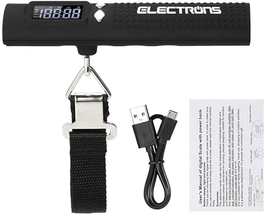 Electrons Rechargeable Digital Luggage Scale - 2600mAh Portable Charger & LED Flashlight