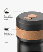 Portable French Press Coffee Maker Car-Go Vacuum Insulated Bottle, Travel French Coffee Maker With Unique Filter Stainless Steel Tea/Coffee Mug For Camping, 320ML