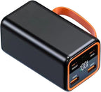ZEZEFUFU Black Portable DIY Power Bank Case with LCD Display 4 Slots 21700 Battery Charger Shell Box Fast Charging Power Bank