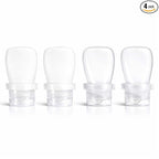 1 oz Silicone Travel Bottles, Leakproof Squeeze Bottle Mini Travel Size Container for Toiletries Lotion Shampoo and Conditioner Liquid Salad Dressing to go Condiment, TSA Approved, 4 Pack