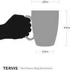 Tervis Clear & Colorful Tabletop Made in USA Double Walled Insulated Tumbler Travel Cup Keeps Drinks Cold & Hot, 16oz Mug with Handle, Quartz