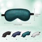 BBTO 4 Pcs Silk Sleep Eye Masks Smooth Soft Satin Eye Covers with Adjustable Strap Blindfold for Sleeping Blocking Out Lights Travel Relaxation(Black, Navy Blue, Dark Green, Gray)