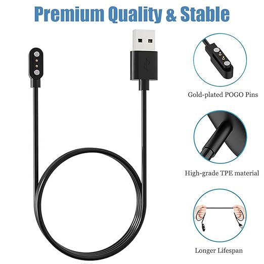 VeryFit Smartwatch Charger, Magnetic Charging Cable for SKG V7/V7 Pro/R8, ID205L, TOZO S2 S3, Umidigi Uwatch 3S 3 2S 2 / Urun/Uruns/Ufit, IDW26 /25/23/21/19/17/16 / 15/13 Smart Watch