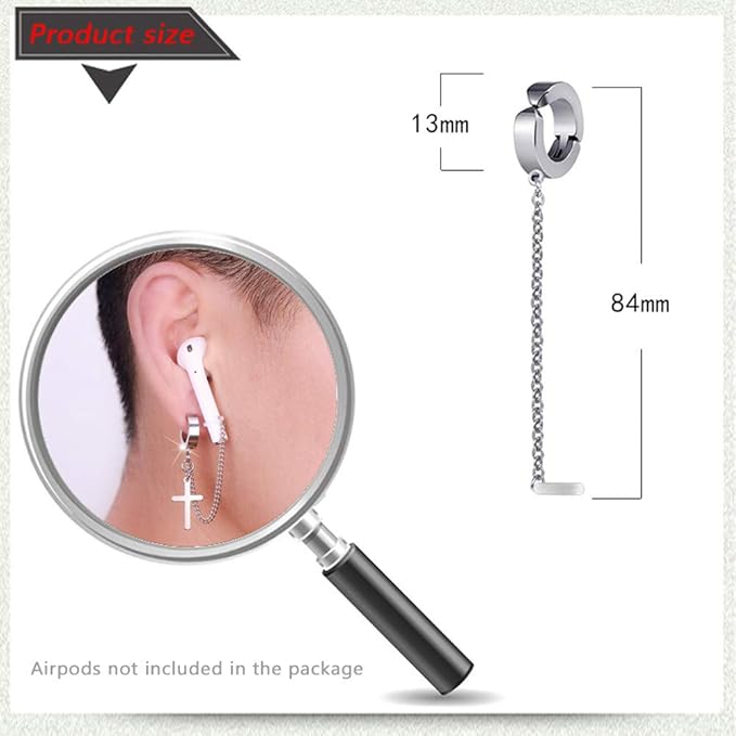 ZOSTLAND Compatible with 1 Pair Creative Earphone Anti Lost Earring Clip Earclip Strap Wireless Earhook Earbud Ear Bud Holder Connector for Airpods 1/2/Pro/3 Beats Fit Pro Sony (Brief Style)