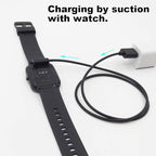 Smart Watch Cable Chargers Compatible with uaue T60 1.91 inches smartwatch, 2 PCs, Black