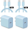 iPhone 17 16 15 Charger Fast Charging 10FT - 20W USB C Charger Block with 10FT Type C to C Cable Compatible with iPhone 17/17 Pro/17 Pro Max/Air/16/16e/15, iPad Pro, iPad Air (Blue)