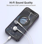 2 Packs for iPhone Headphones Wired Earbuds/Earphones with Built-in Microphone & Volume Control HiFi Stereo Nosie Reduction Compatible for iPhone 14 13 12 11 Pro Max XS XR X 8 7 6, Support All iOS