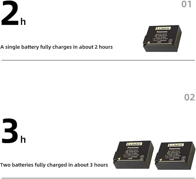 DMW-BLC12 Camera Battery Dual Charger, USB Portable, for G95/G85/G7/FZ1000 BP-DC12 BP-51, Dual Slot Fast Charger, with Micro USB Cable