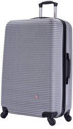 InUSA ROYAL Hardside Spinner Luggage with Ergonomic Handles | Spacious Travel Suitcase with Four Spinner Wheels and Studs | 28 Inch Large Spinner Luggage | Silver